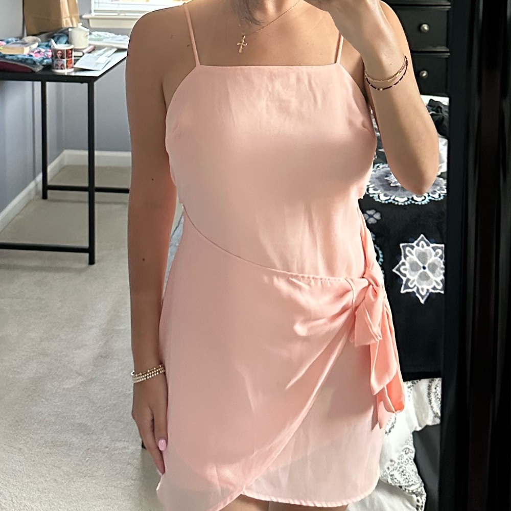 Lucy in the Sky Peach Mini Dress